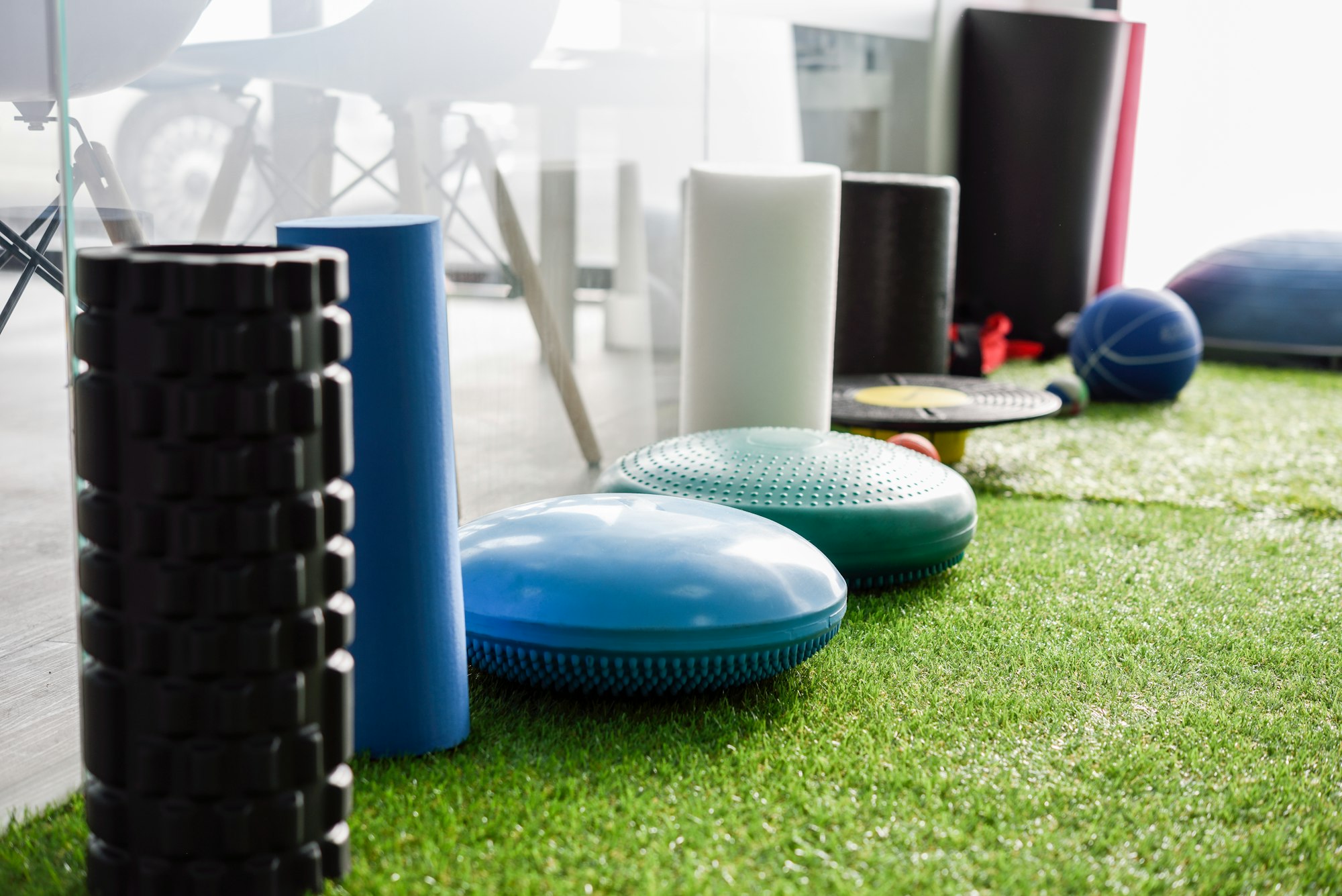 Equipment for rehabilitation in interior of physiotherapy clinic